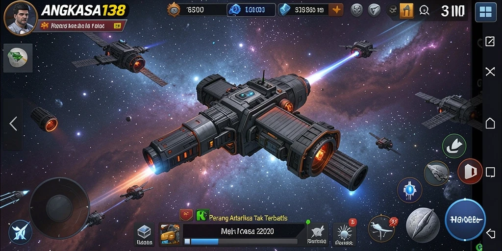 Screenshot gameplay <strong>ANGKASA138</strong> menampilkan aksi seru di luar angkasa.