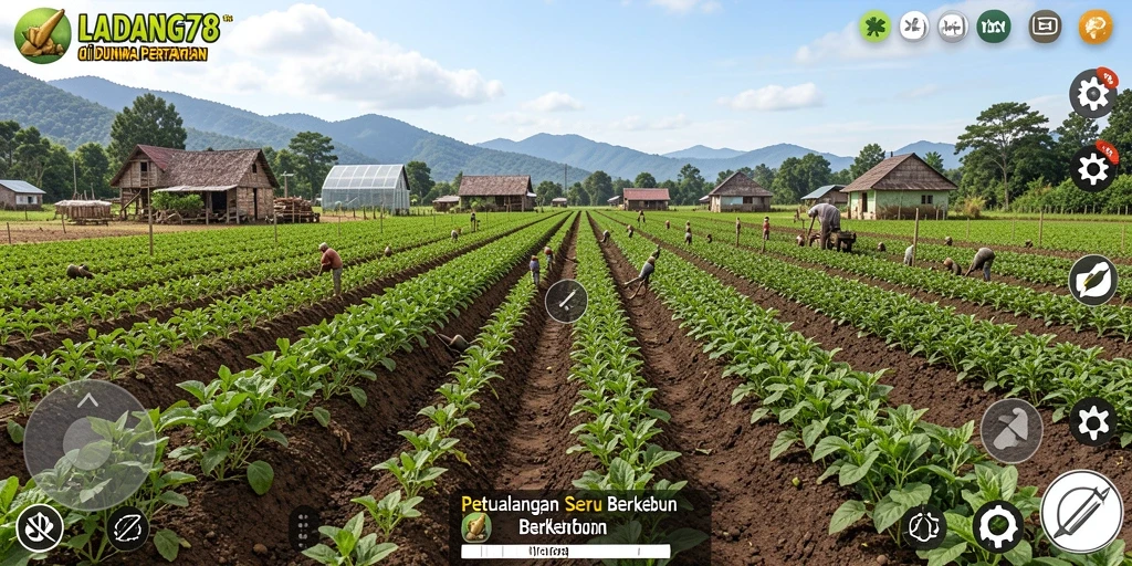Tampilan seru gameplay berkebun di LADANG78.