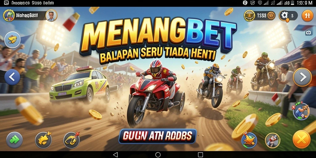 Gameplay Racing MENANGBET yang seru dan menegangkan.