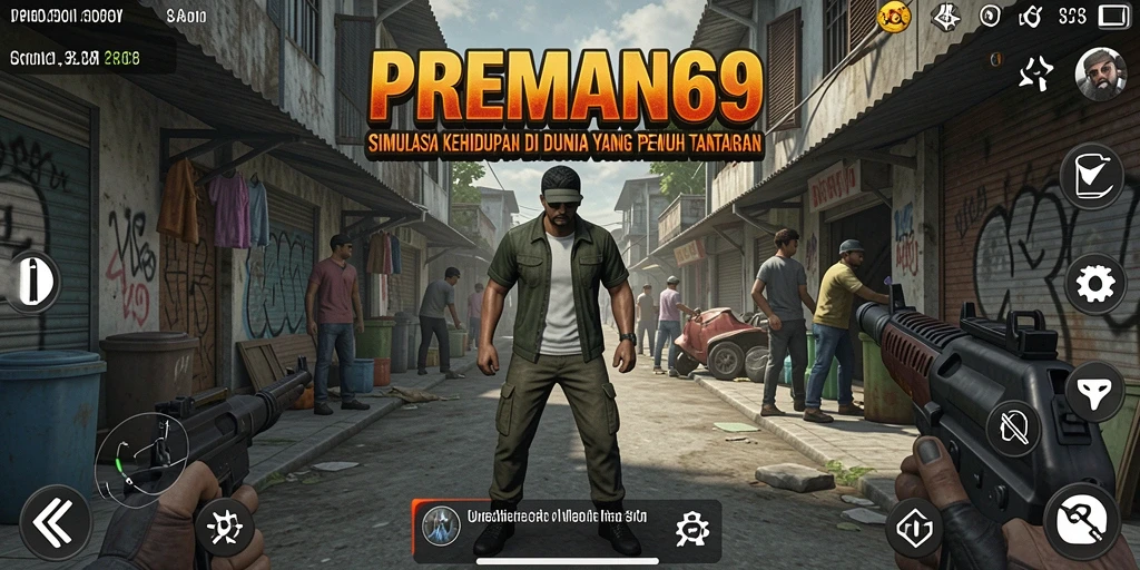 Tampilan gameplay menarik dari PREMAN69 yang menampilkan interaksi karakter.